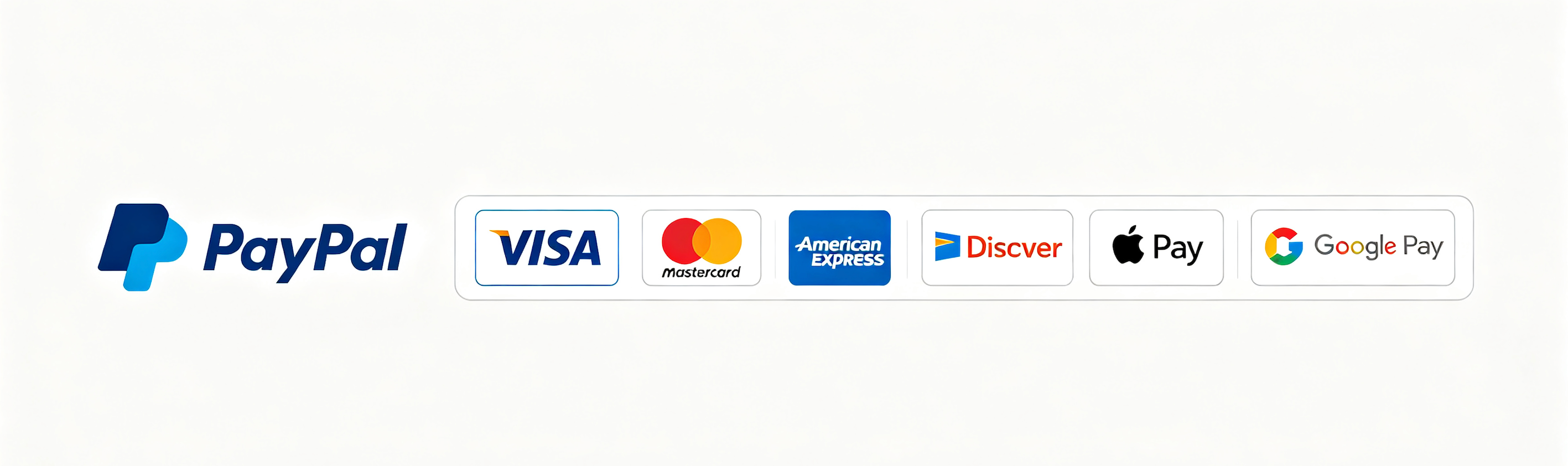 PayPal and accepted payment methods