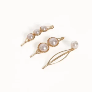 Hair Clip Set - Gold/Pearl